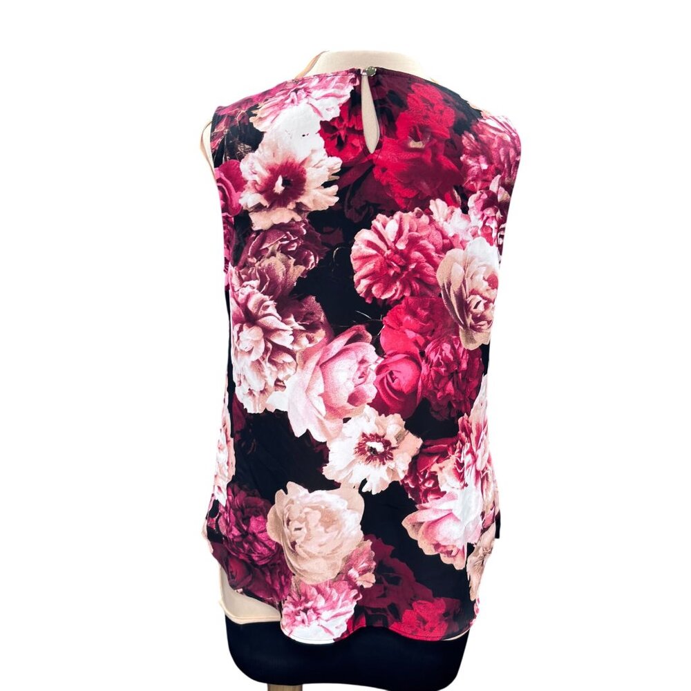 Floral Sleeveless Blouse By DKNY S Polyester Blend Womens Top - Picture 3 of 12